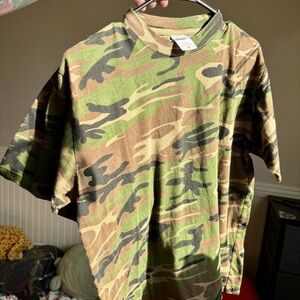 Anvil Green and Brown Camouflage T-Shirt